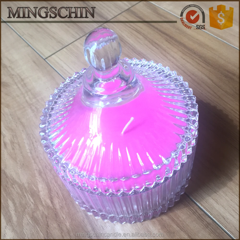 small order fragrance scented jar candles transparent crystal candle jar with lid