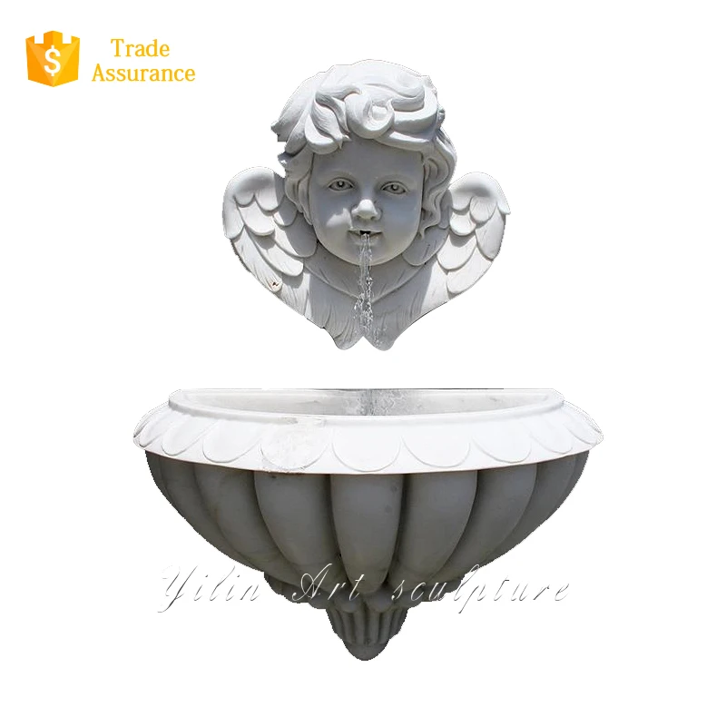 Carved Marble Stone Wall Water Fountain For Sale
