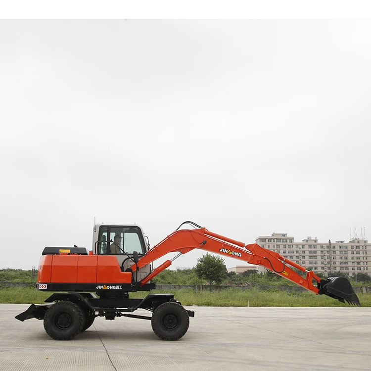 JGM9075L-8 Mini гидравлический колесный экскаватор с резиновой дорожкой для продажи