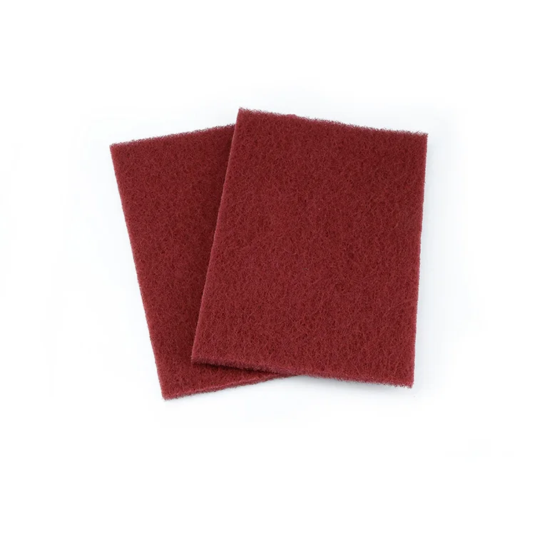 Non abrasive kitchen cleaning scrubber handle thick nylon dish scrub pad non woven heavy duty green sponge scouring pad