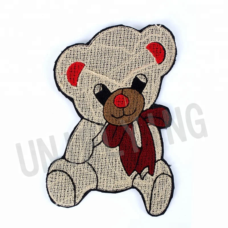 Hot Sell Cute Decorative Bear Chenille Patches for Kids Clothing