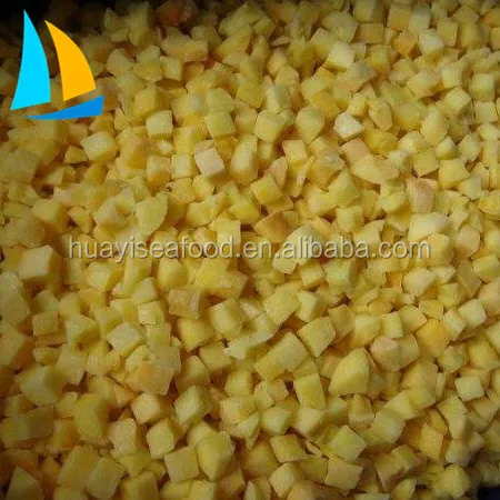 Frozen Yellow Peach diced peach in bulk packing