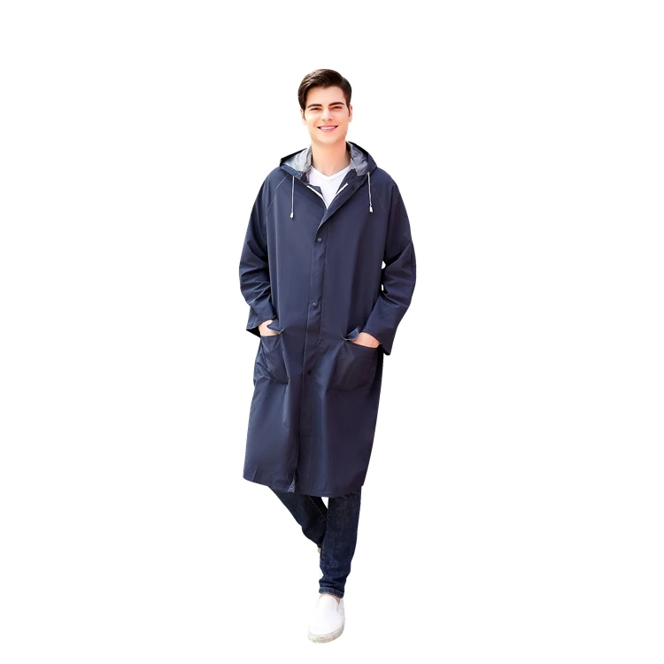 
PVC Adults Yellow Long Rubber Raincoat with Hood custom raincoat 