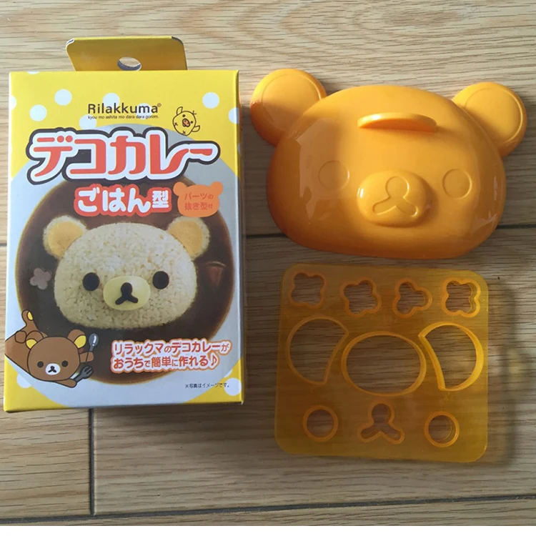 
Chinese Supplier Newest Plastic Rilakkuma Bento Rice Mould and Vegetable Cutter Set for Curry 