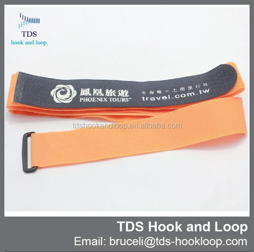 Factory whosale durable cargo fastening hook and loop luggage strap with buckle