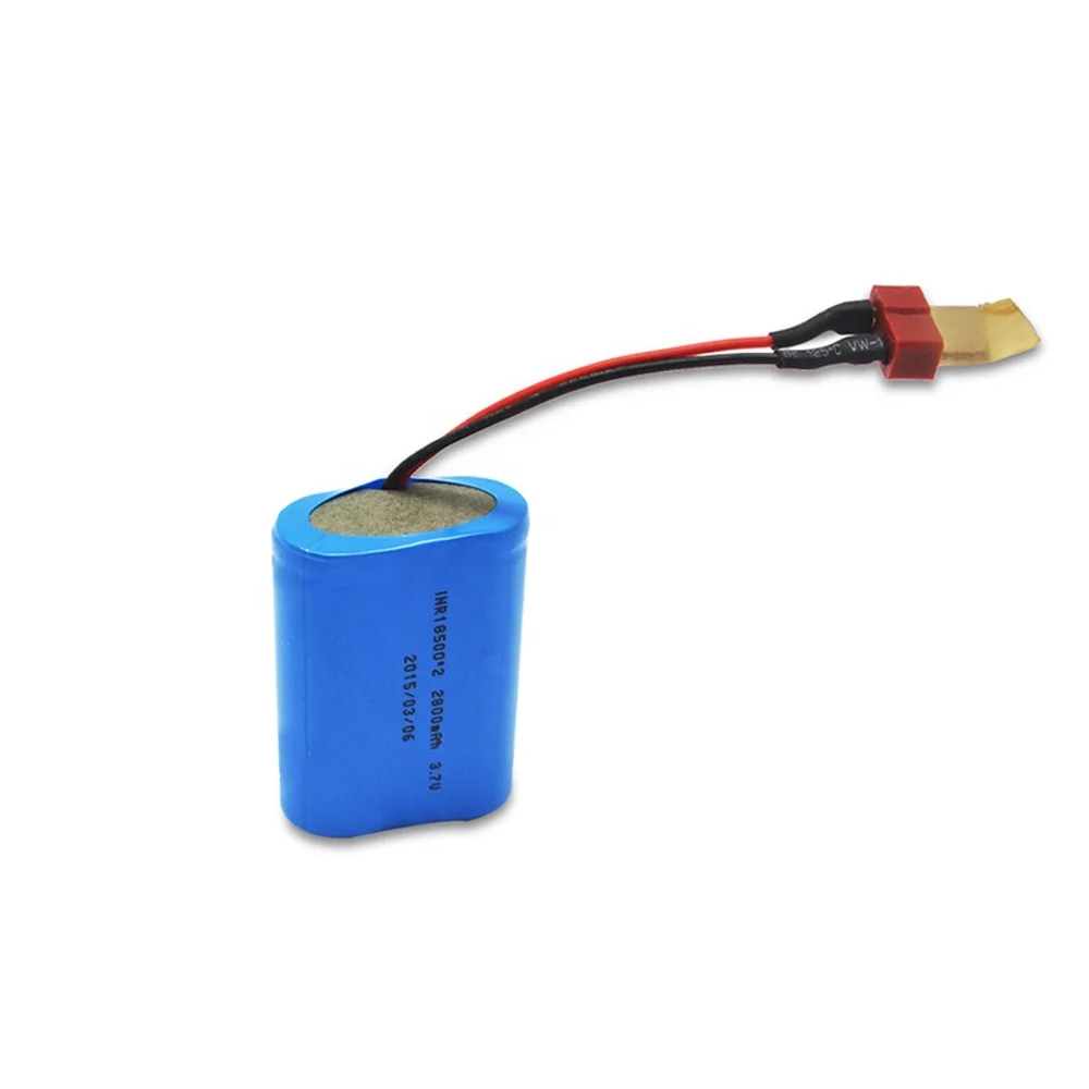Rechargeable li ion battery 18500 2p 3.7v pack 2800mAh