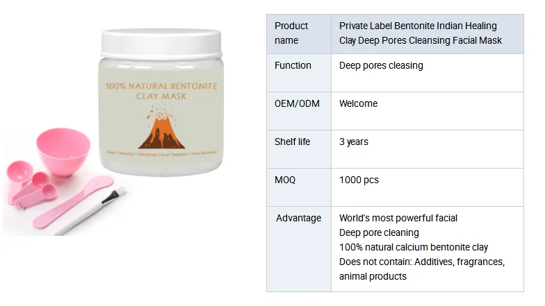 
natural wholesale indian healing bentonite clay mask 