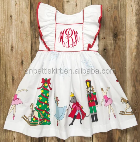2017 fashion winter fall christmas girl dress 100% cotton clothing manufacturer wholesale boutique girl dress