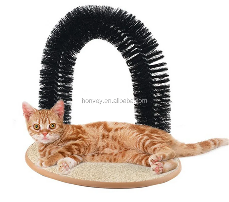 
Pet Cat Arch Self-Groomer and Massager - Groom Toy Pet Cat Scratcher Toys Fur Grooming Brush 