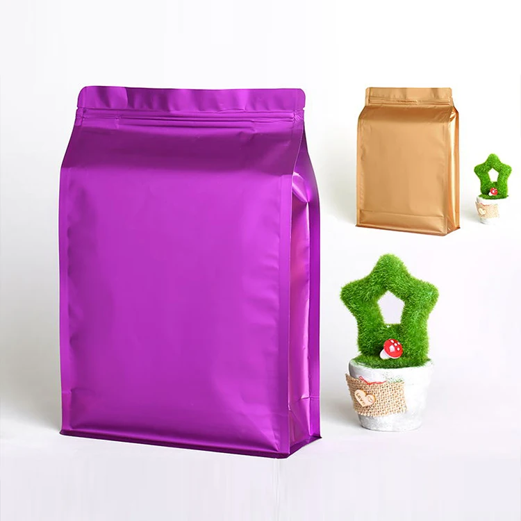Factory Directly Flat Bottom Food Plastic Bag, Sac De Cafe With Logo Printing/