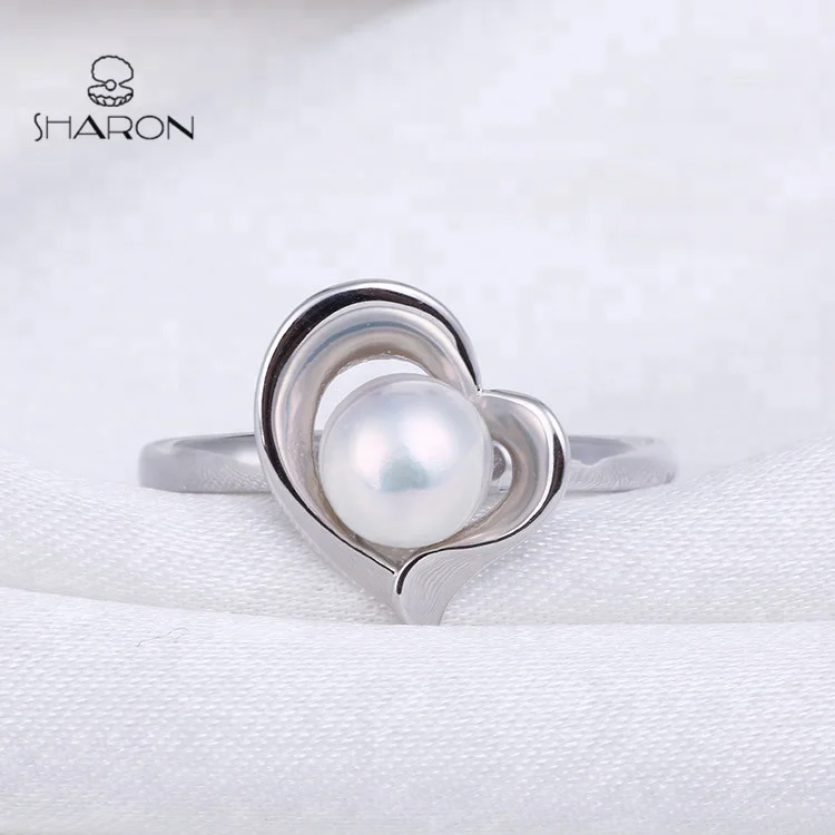 Fashion Bridal Heart 925 Sterling Silver Women Natural Freshwater Pearl Set For Jewelry