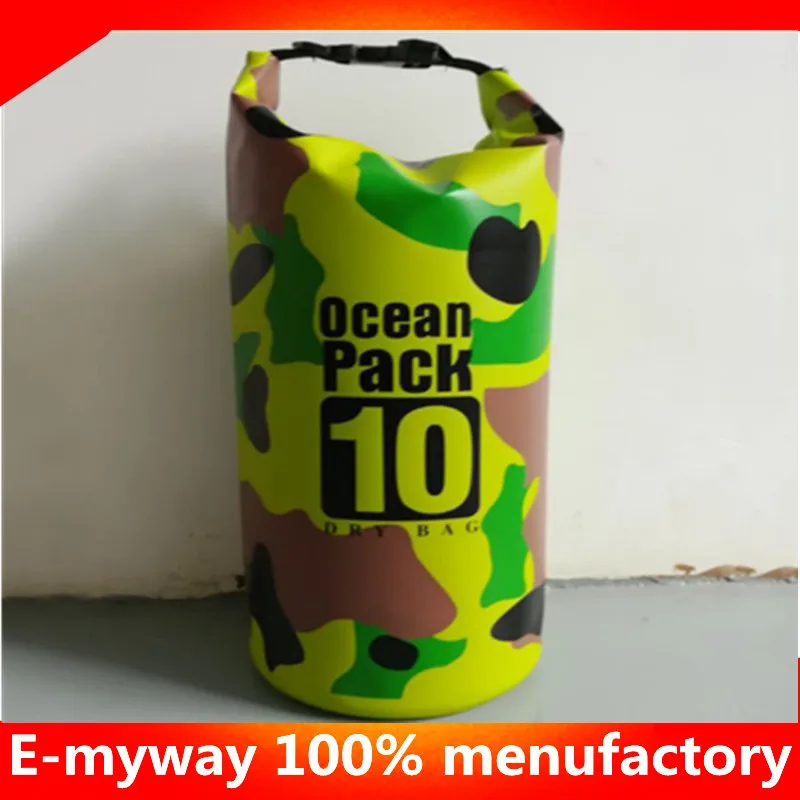 Camouflage Waterproof Dry Bags Floating Compression Stuff Camo Sacks Gear Backpacks for Kayaking Camping