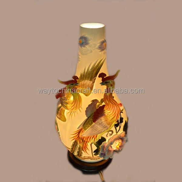 Hand painted home deco porcelain antique lamp