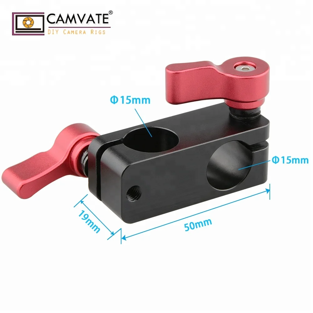 CAMVATE Universal Right Angle Rod Clamp 15mm Rod 90 Degree Rotate for Video Camera DSLR Rig