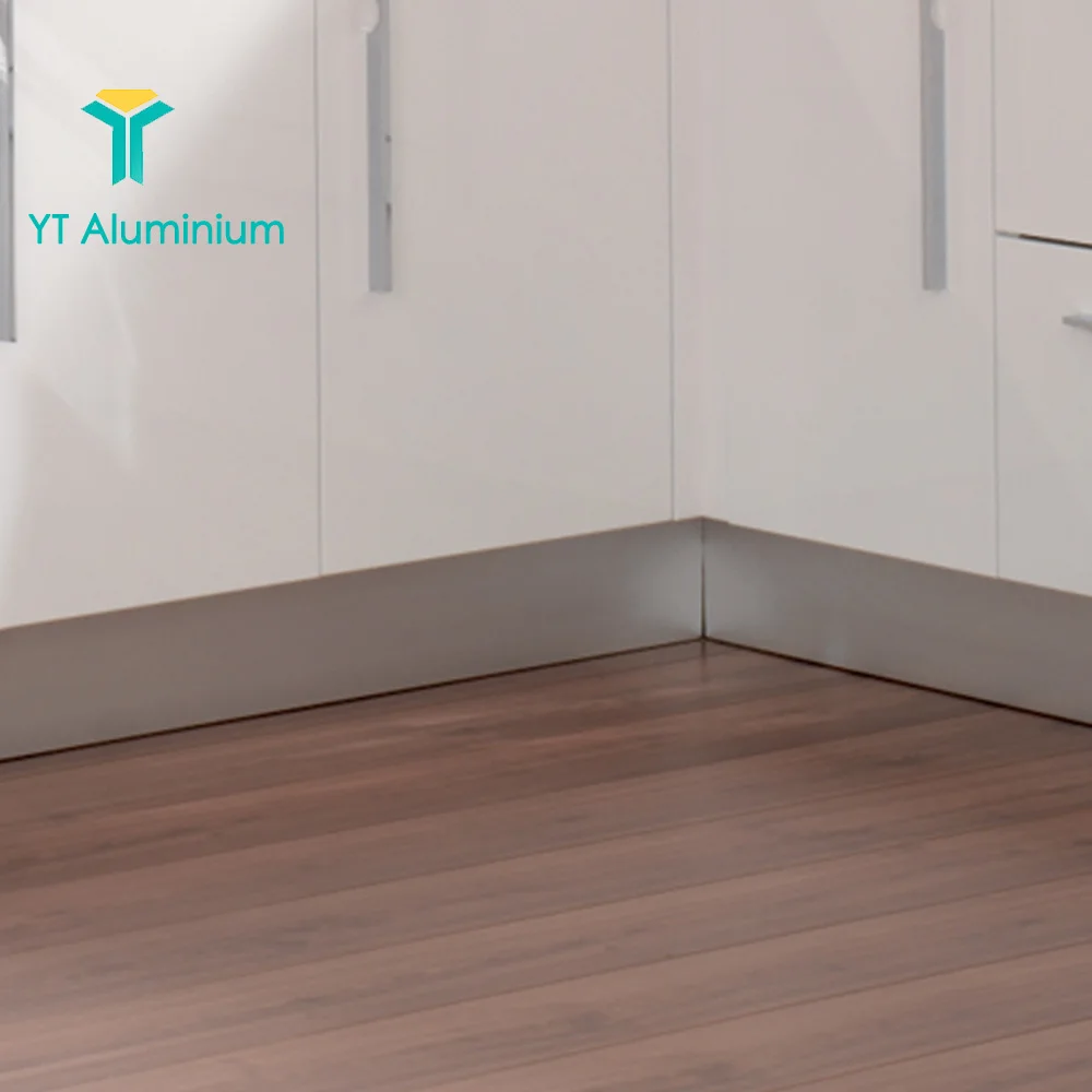 China Supplier Brushed Aluminum Plinth Kitchen Cabinet Skirting Profile