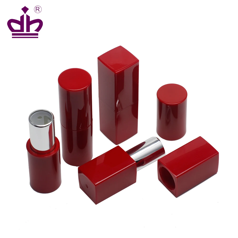 
Shantou square round empty lip stick container cosmetic packaging lipstick tube 