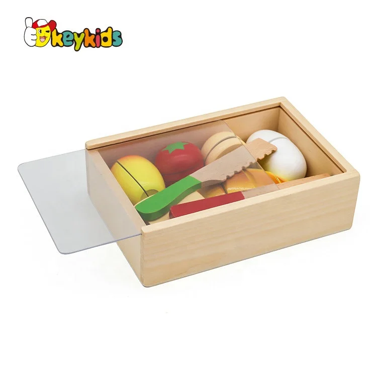 New hottest pretend play set wooden cutting food for kids W10B269