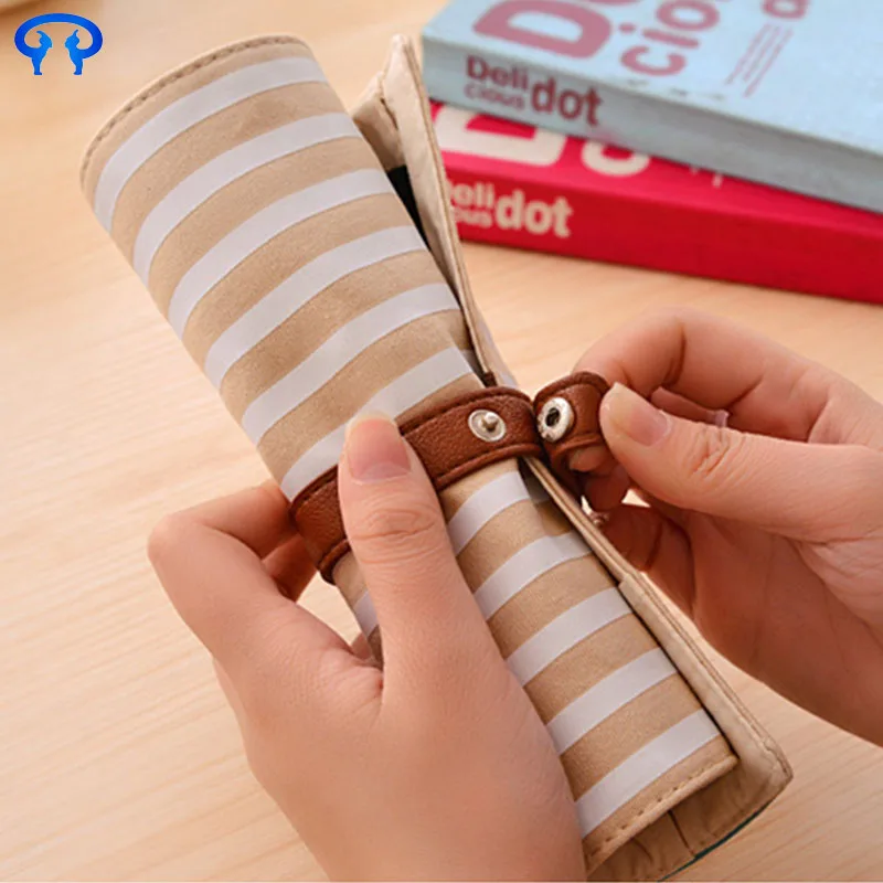 Custom 2021novelty minimalist rolling shutter canvas pencil bags