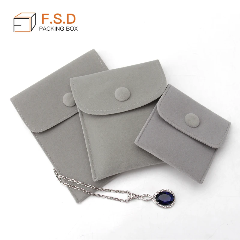 wholesale cheap price  red black velvet envelop pouch for necklace ring jewelry pouch bag