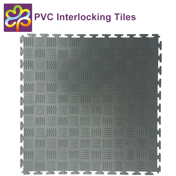 500*500*7mm Injection PVC interlocking tiles gym floor mat