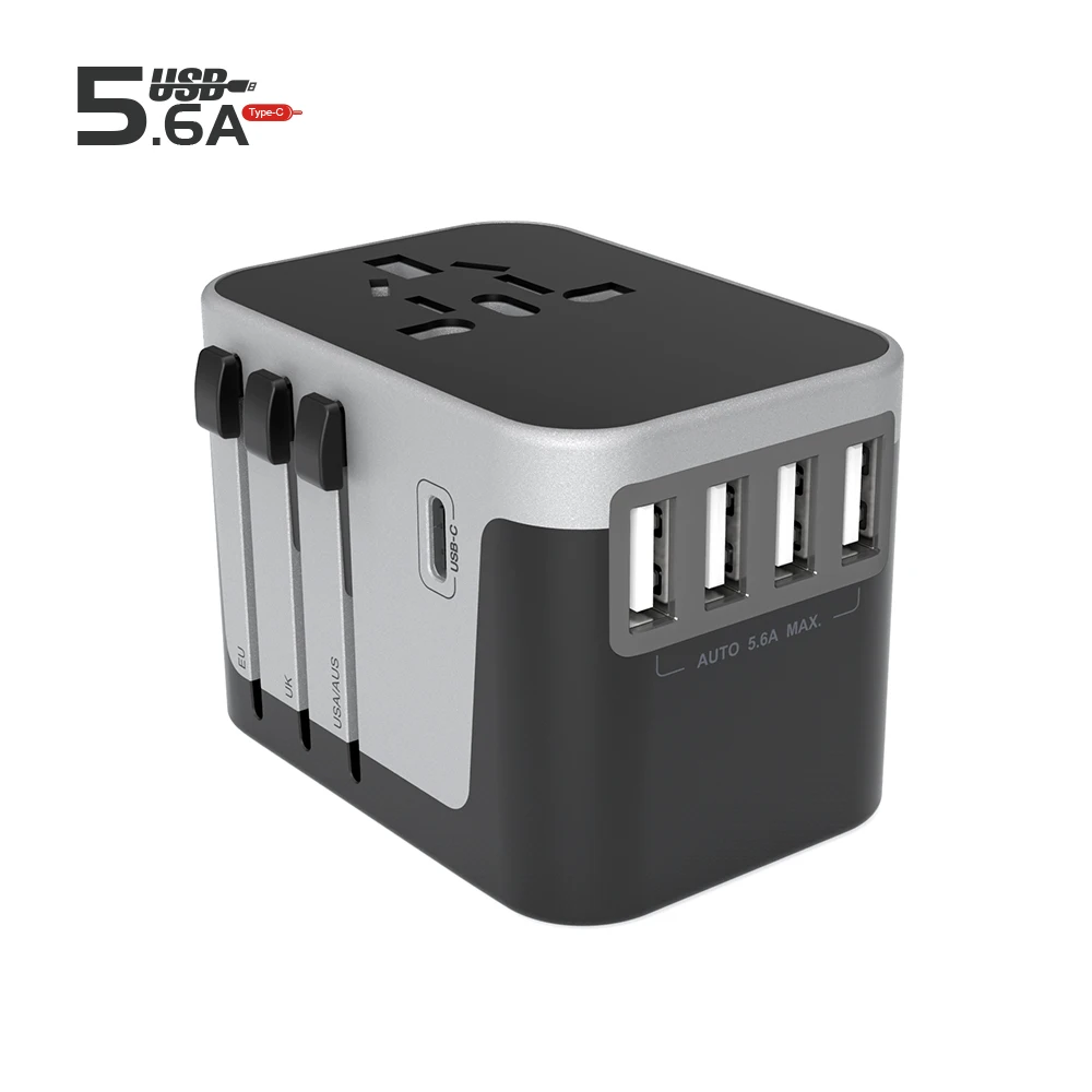 
2019 new arrivals usb fast charge universal travel adapter plug type c portable charger adaptor 