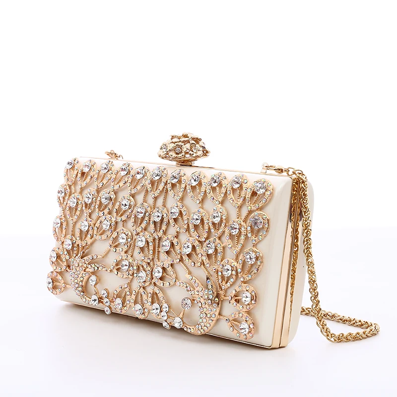 Оптовая продажа роскошные вечерние сумки-клатчи со стразами для женщин золотые