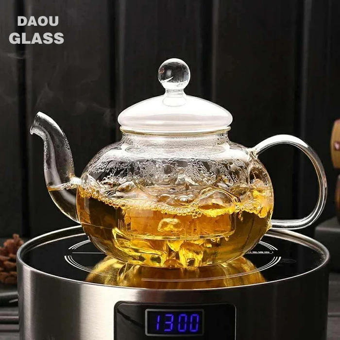 
cangzhou handblown heat resistant pyrex glass teapot with filter,chinese tea kettle 