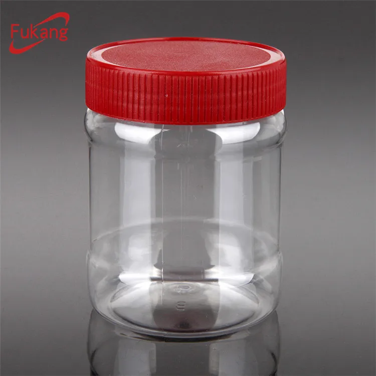 10 OZ Empty PET Plastic Food Packaging Jar with Lid For Peanuts
