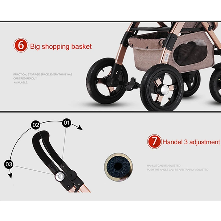 Baby duwkar poussette bebe 3 en 1 draag kinderwagen 3 in 1 luxury baby prams high landscape travel system baby stroller