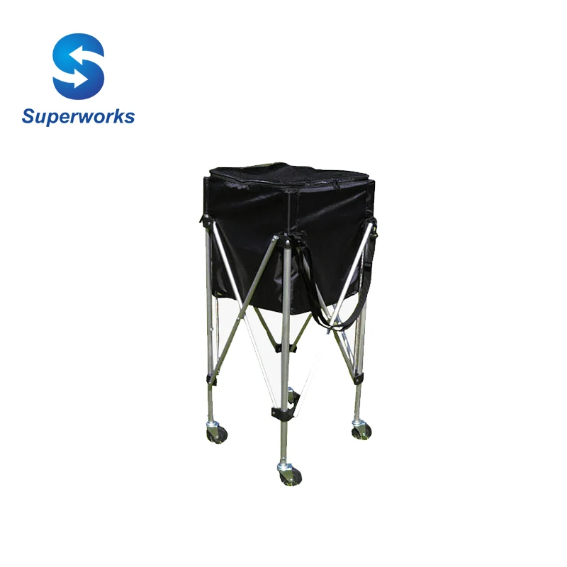 Складная тележка для теннисных мячей, портативная тележка для мячей с четырьмя колесами