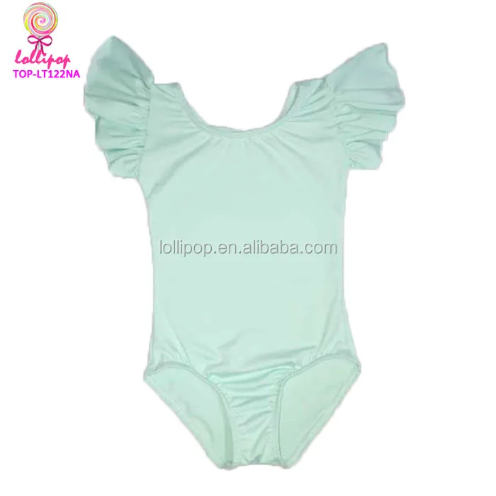 2023 Cotton white Baby Girl Flutter Sleeve spandex Gymnastics wholesale dance wear Leotard girl & toddler
