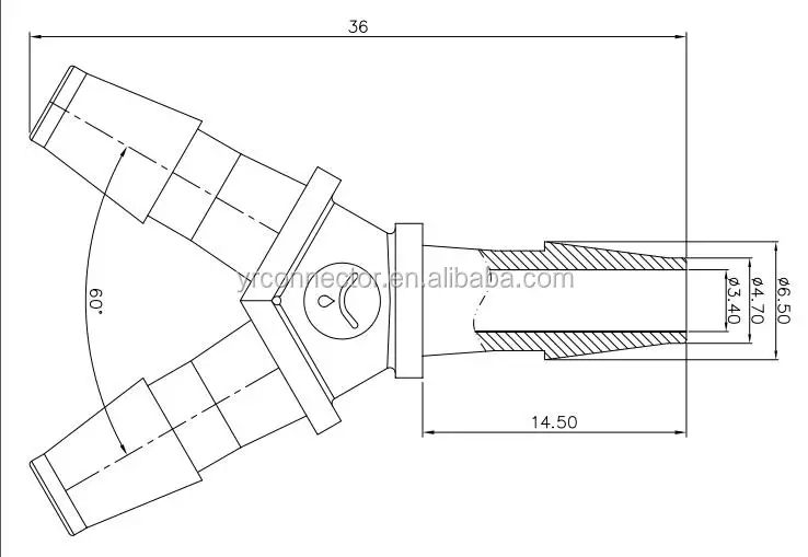 mini air hose barb y branch 3 way connector plastic pipe fitting