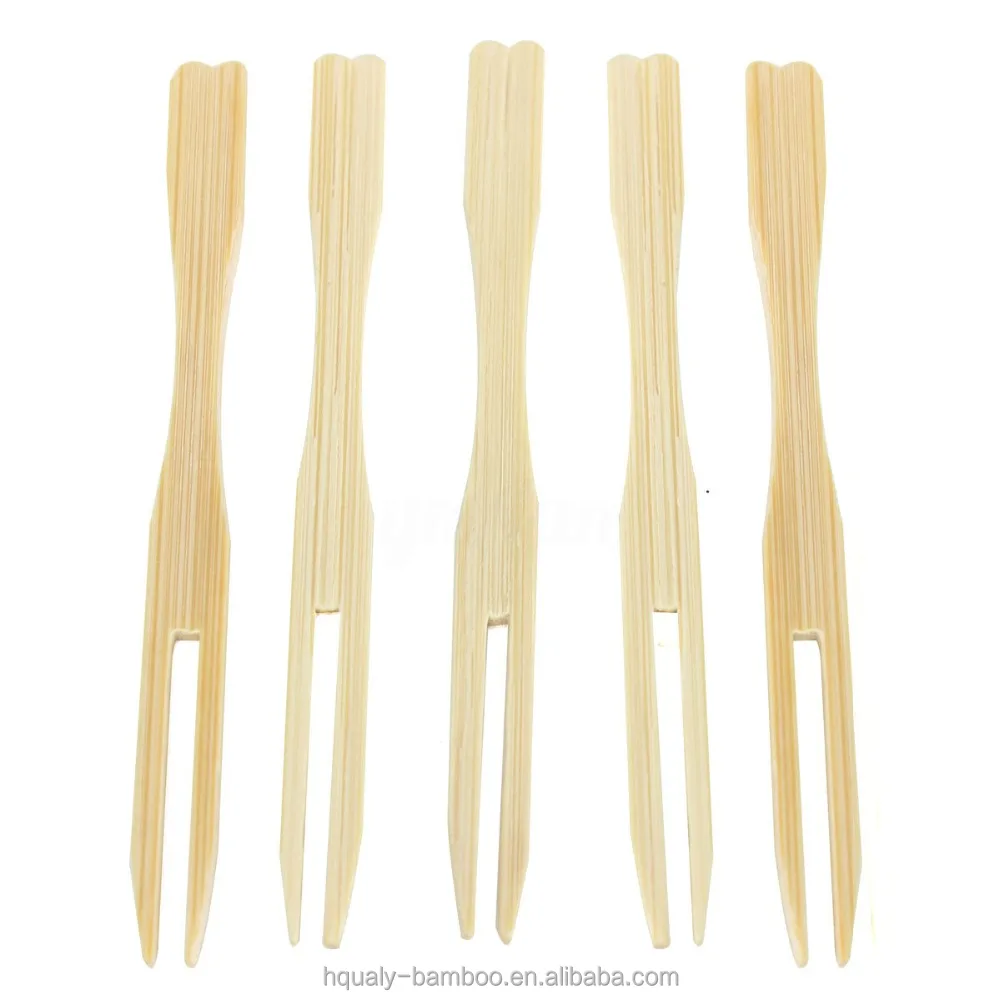 Disposable bamboo fruit fork bamboo pick 9cm