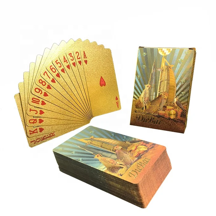 GS-18008 Wholesale Muti-coloeful Printed 24K Gold Plated Poker Playing Card