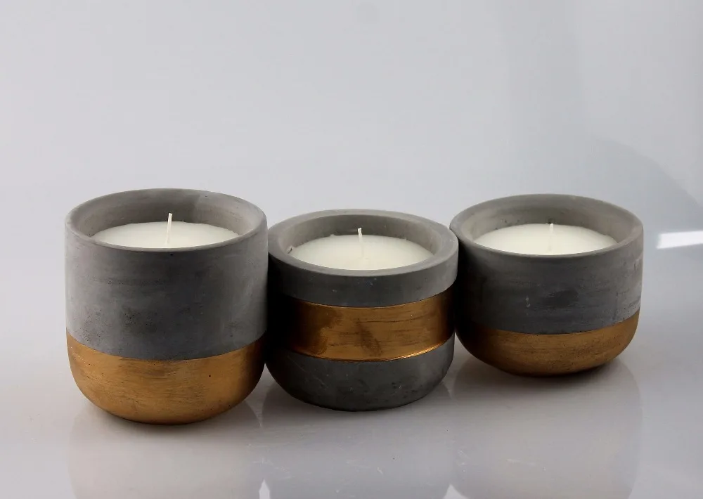 Environmental protection cement concrete jar scented candles cheap soy wax wholesale