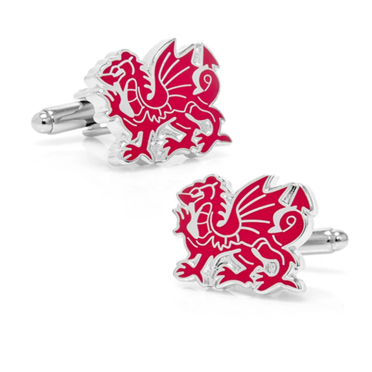 Hot Selling Chinese Dragon Shape Rose Gold Cufflinks With Logo Characters Cufflinks