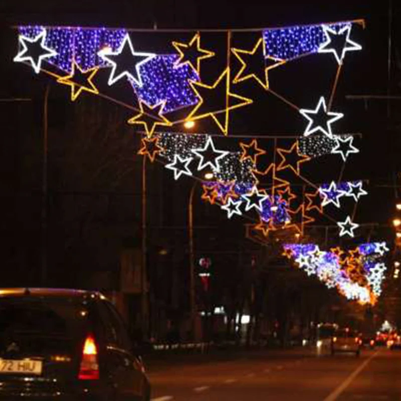 Outdoor LED Large Christmas Motif Across Street Lights for City Commercial Xmas Decoration