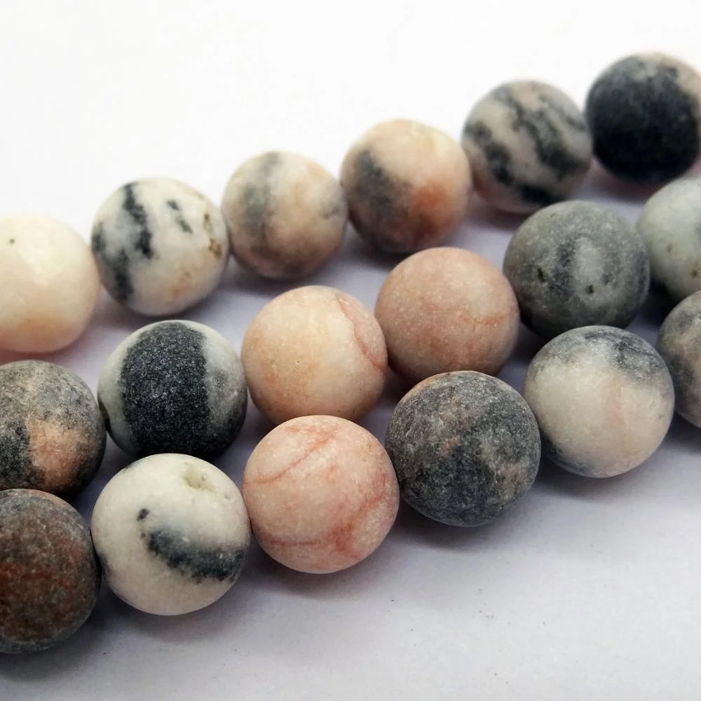 Великолепный матовый 8 мм розовый Зебра яшма, круглые бусины с драгоценным камнем для изготовления ювелирных изделий, ожерелья, браслета, 15,5 дюйма