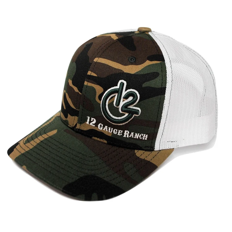 Custom Camo Baseball Cap Trucker Mesh Blank Curved Visor Hat , Custom Made Trucker Hats