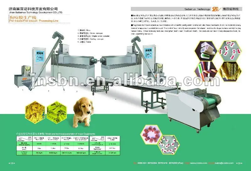 
soft and hard Dog chews chewing stick snack food extrudering machinery 