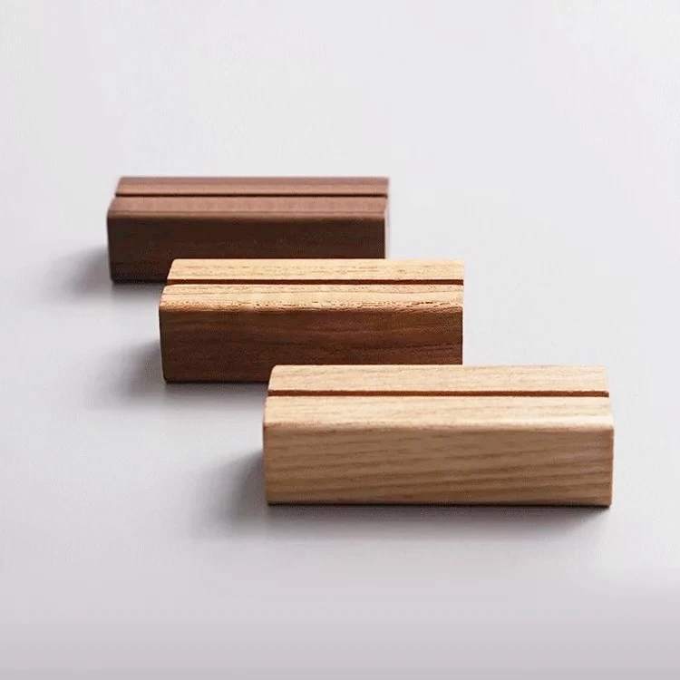 Custom Creative Calendar Base Gift Wooden Card Holder Photo Message Folder