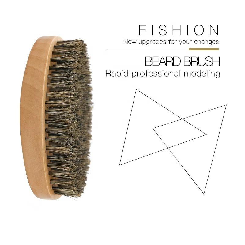 Factory wholesale oval shape custom logo bamboo bristles barber round beard brush