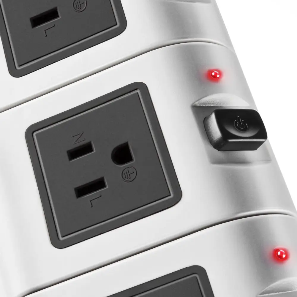 Power Strip Tower Surge Protector Electric Charging Station 10 Outlet Plugs with 4 USB Slot Extension Socket