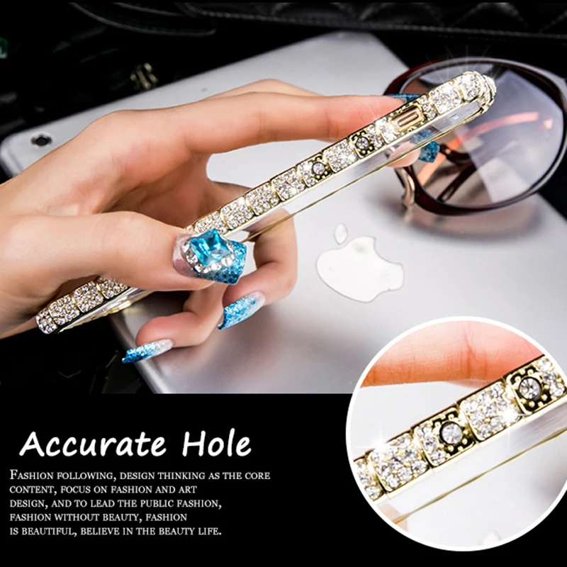 For iPhone X XR XS Max Case Luxury Bling Diamond Bumper For iPhone 8 7 6 6S Plus Case Glitter Rhinestone Snake Inlay Metal Frame