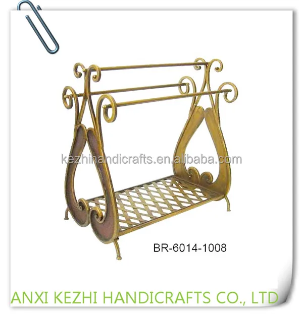 
LC-84049 Bathroom wrought iron metal floor standing towel rack 