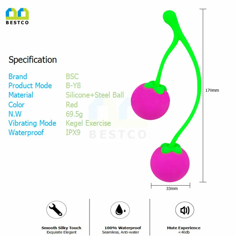 Kegel Balls Exercise Ben Wa Balls Vagina Weight Kit Double Hip Exercise for Lady
