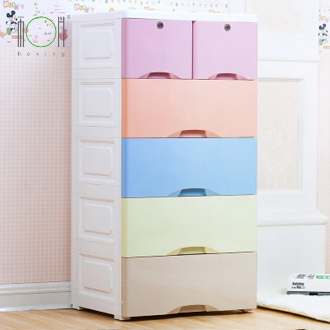 
Food grade PP baby colorful plastic drawer storage cabinet 