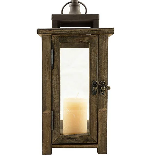 Christmas decorations use rustic grey wooden lantern ,Candle holder