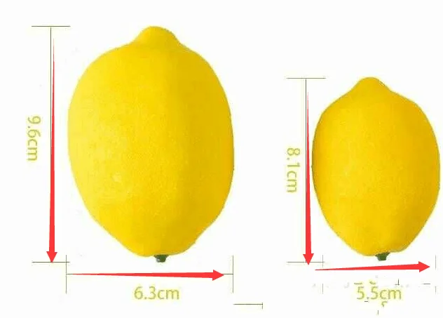 YIPAI 50mm mini Polystyrene plastic foam artificial fruit lemon for home decoration