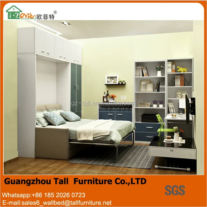 Japanese style bedroom furniture set wardrobe with murphy bed wardrobe hidden bed sofa